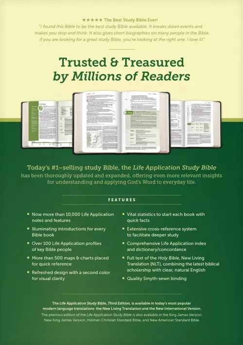 NLT Life Application Study Bible, Third Edition (LeatherLike, Teal Blue, Red Letter)