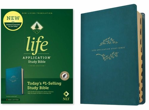 NLT Life Application Study Bible, Third Edition (LeatherLike, Teal Blue, Indexed, Red Letter)