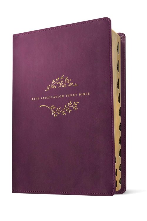 NLT Life Application Study Bible, Purple, Imitation Leather, Third Edition, Red Letter, Indexed, Book Introductions, Maps, Charts, Concordance, Cross-References, Notes, Profiles, Presentation Page