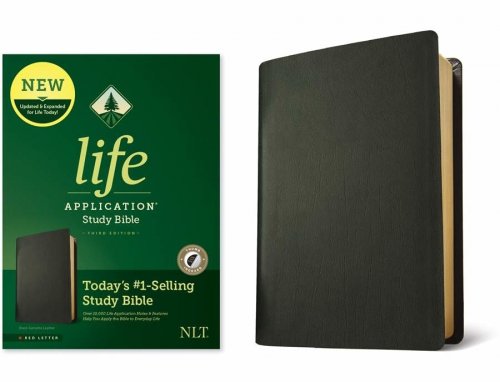 NLT Life Application Study Bible, Third Edition (Genuine Leather, Black, Indexed, Red Letter)