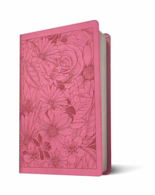 NLT Large Print Bible – Elegant Pink Imitation Leather for Easy Reading