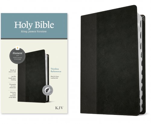 KJV Thinline Reference Bible, Filament Enabled (LeatherLike, Black/Onyx, Indexed, Red Letter)