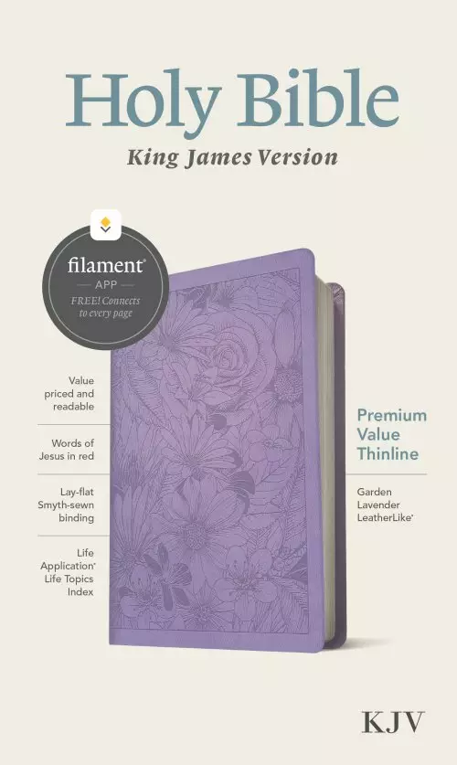 KJV Premium Value Thinline Bible, Filament-Enabled Edition (LeatherLike, Garden Lavender, Red Letter)