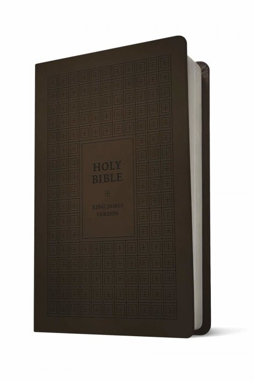 KJV Large Print Premium Value Thinline Bible, Filament Enabled (LeatherLike, Dark Brown Tile, Red Letter)