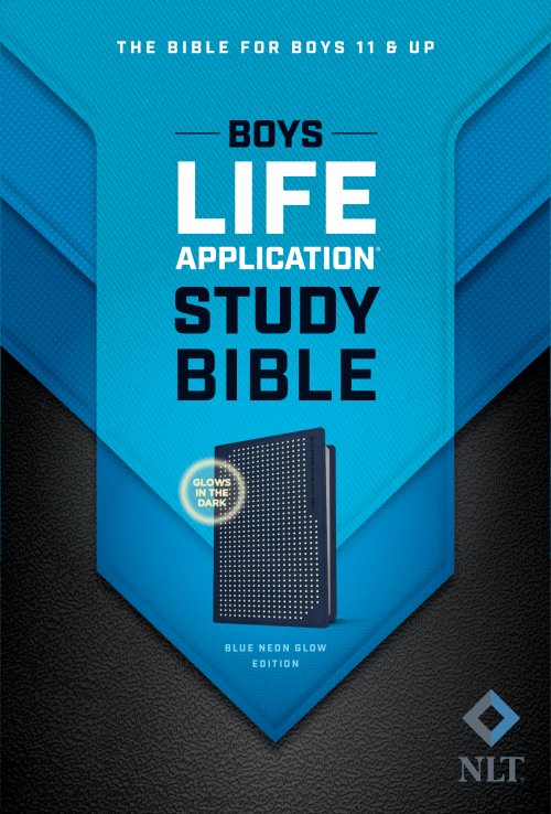 NLT Boys Life Application Study Bible, TuTone (LeatherLike, Blue/Neon/Glow)