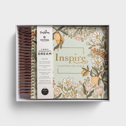 NLT DaySpring Inspire Illustrating Bible, Filament Enabled (Spiral Bound, Mint Floral Garden)