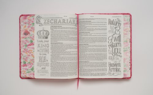 Inspire FAITH Bible NLT, Filament Enabled (Hardcover LeatherLike, Coral Blooms)