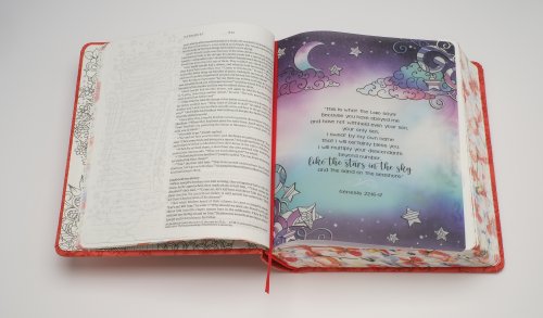 Inspire FAITH Bible NLT, Filament Enabled (Hardcover LeatherLike, Coral Blooms)