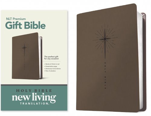 Premium Gift Bible NLT (LeatherLike, Star Cross Taupe, Red Letter)