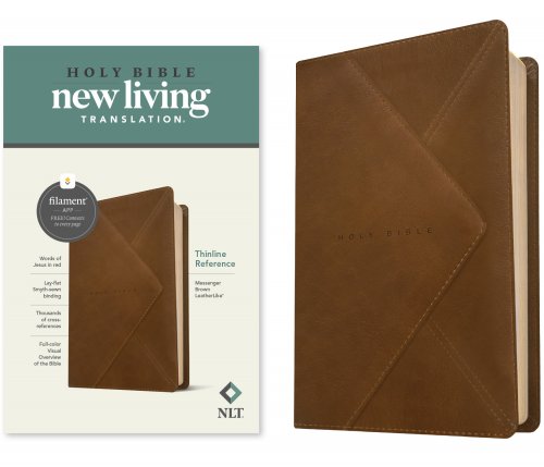 NLT Thinline Reference Bible, Filament Enabled (LeatherLike, Messenger Brown, Red Letter)