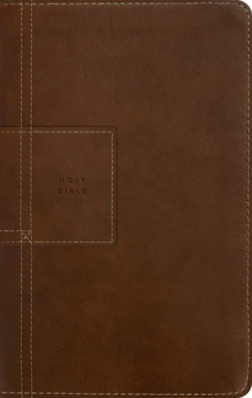 NLT Thinline Reference Zipper Bible, Filament Enabled (LeatherLike, Atlas Rustic Brown, Indexed, Red Letter)