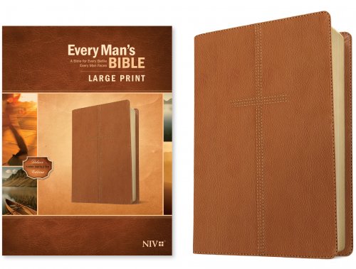 Every Man's Bible NIV, Large Print (LeatherLike, Cross Saddle Tan)