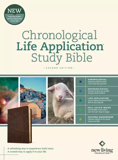 NLT Chronological Life Application Study Bible, Second Edition (LeatherLike, Heritage Oak Brown)