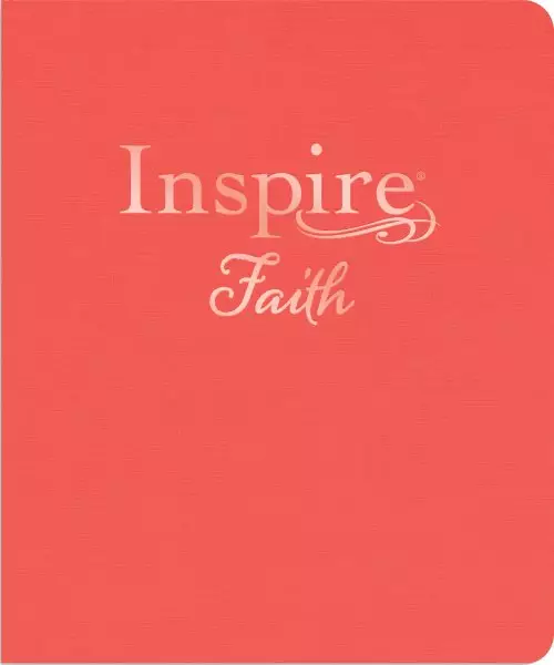 Inspire FAITH Bible Large Print, NLT (Hardcover Cloth, Coral Linen, Filament Enabled)