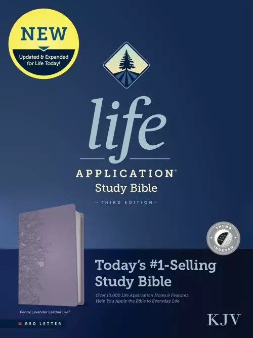 KJV Life Application Study Bible, Third Edition (LeatherLike, Peony Lavender, Indexed, Red Letter)