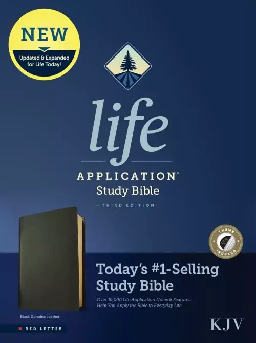 KJV Life Application Study Bible, Third Edition (Genuine Leather, Black, Indexed, Red Letter)