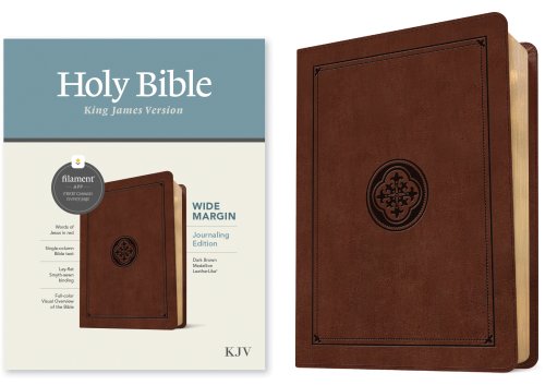 KJV Wide Margin Bible, Filament Enabled (LeatherLike, Dark Brown Medallion, Red Letter)