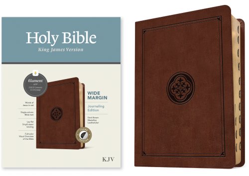 KJV Wide Margin Bible, Filament Enabled (LeatherLike, Dark Brown Medallion, Indexed, Red Letter)