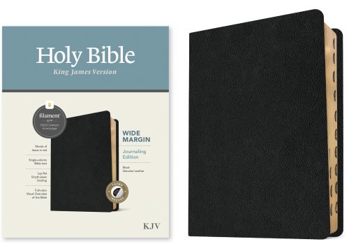 KJV Wide Margin Bible, Filament Enabled (Genuine Leather, Black, Indexed, Red Letter)