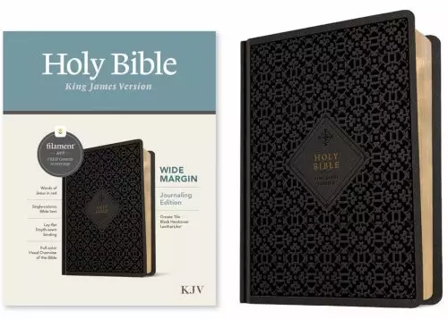 KJV Wide Margin Bible, Filament Enabled (Hardcover LeatherLike, Ornate Tile Black, Red Letter)