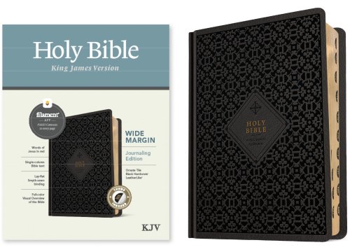 KJV Wide Margin Bible, Filament Enabled (Hardcover LeatherLike, Ornate Tile Black, Indexed, Red Letter)