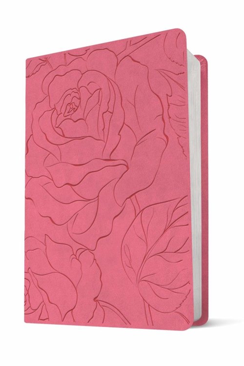 NLT Premium Value Compact Bible, Filament Enabled (LeatherLike, Pink Rose)