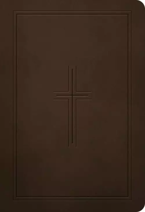 NLT Premium Value Compact Bible, Filament Enabled (LeatherLike, Dark Brown Framed Cross)