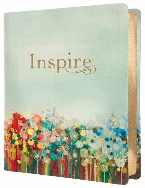 Inspire Bible Large Print NLT, Filament Enabled (LeatherLike, Floral Fields with Gold)