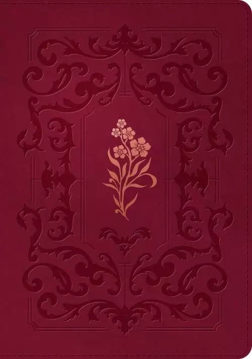 NLT Giant Print Bible, Filament Enabled (LeatherLike, Cranberry Flourish, Red Letter)