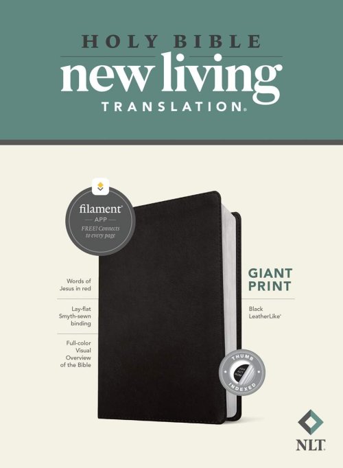 NLT Giant Print Bible, Filament Enabled (LeatherLike, Black, Indexed, Red Letter)