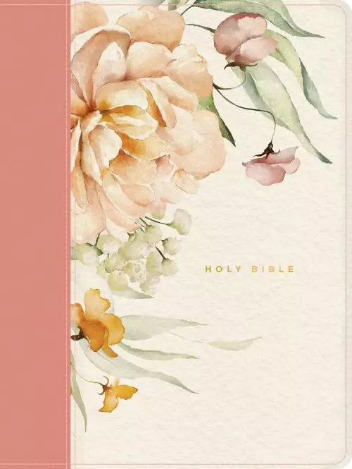 NLT Wide Margin Bible, Filament Enabled (LeatherLike, Dusty Pink Blossoms, Indexed)