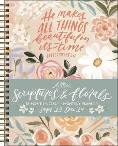 Scriptures And Florals 16-month 2023-2024 Weekly/monthly Planner Calendar