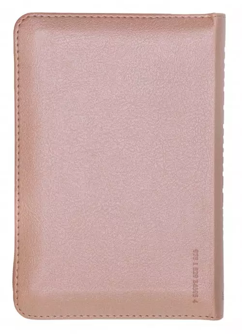 NIV Pocket Bible, Rose Gold, Imitation Leather, Zip, Shortcuts to Key Passages, Ribbon Marker