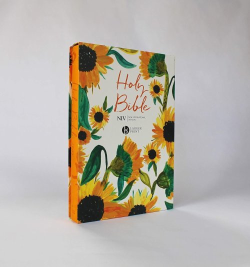 NIV Larger Print Soft-tone Bible: Sunflowers, Anglicised, Pew Bible, Slipcase, Presentation Page, Ribbon Marker, Key Story Shortcuts, Reading Plan, Bible Guide, Quick Links