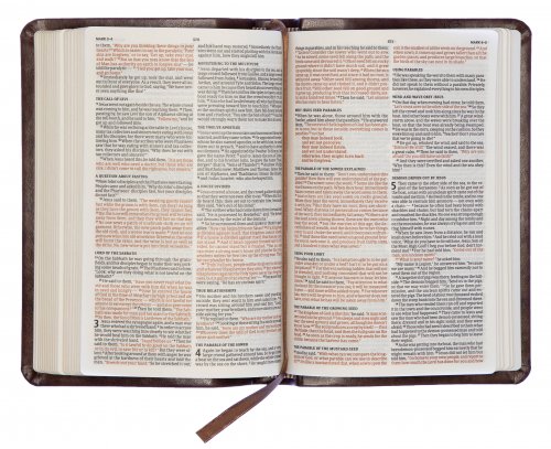 CSB Compact Bible, Brown, Imitation Leather, Two-Column Text, Topical Subheadings, Words of Christ in Red, Concordance, Presentation Page