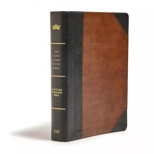 CSB Tony Evans Study Bible, Black/Brown, Imitation Leather, Maps, Ribbon Marker, Presentation Page, Study Notes,Maps