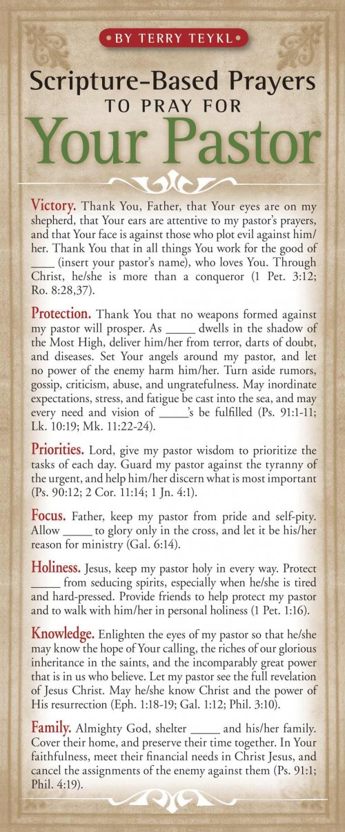 Scripture Based Prayers For Your Pastor (50 pack)