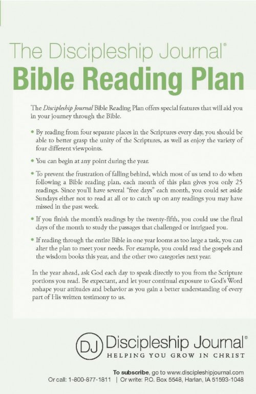 The Discipleship Journal Bible Reading Plan - Pack of 25