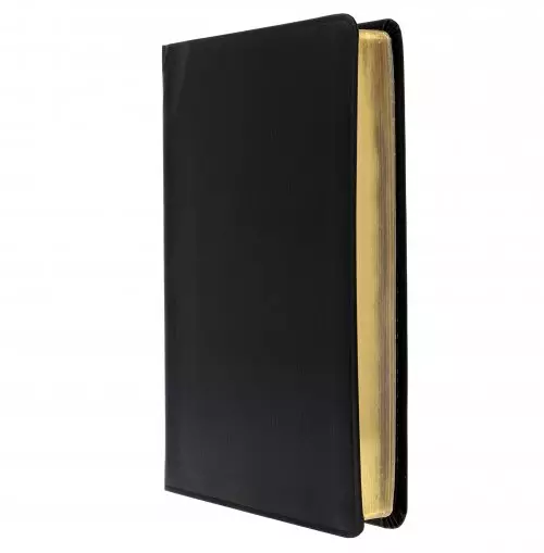 ESV Thinline Bible, Black, Bonded Leather, Two-Column Format, Concordance, Words of Jesus in Red Text, Presentation Pages, Ribbon Marker, Gold Page Edging