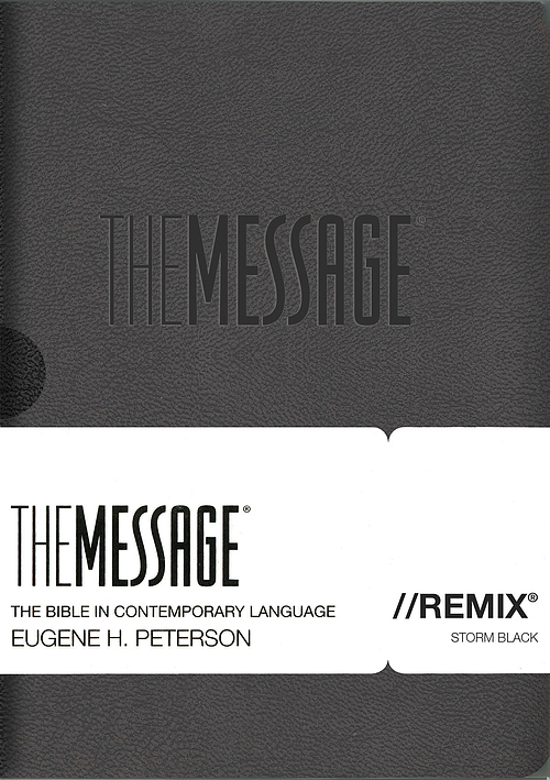 The Message Bible REMIX, Black, Imitation Leather, Compact, Book Introductions, Single-Column Layout