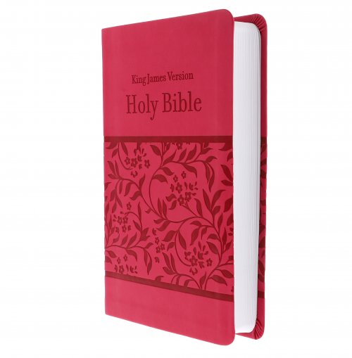 KJV Deluxe Gift And Award Bible For Women, Pink, Imitation Leather, Presentation Page, Words in Red, 32-Page Study, Dictionary, Concordance, Reading Plan