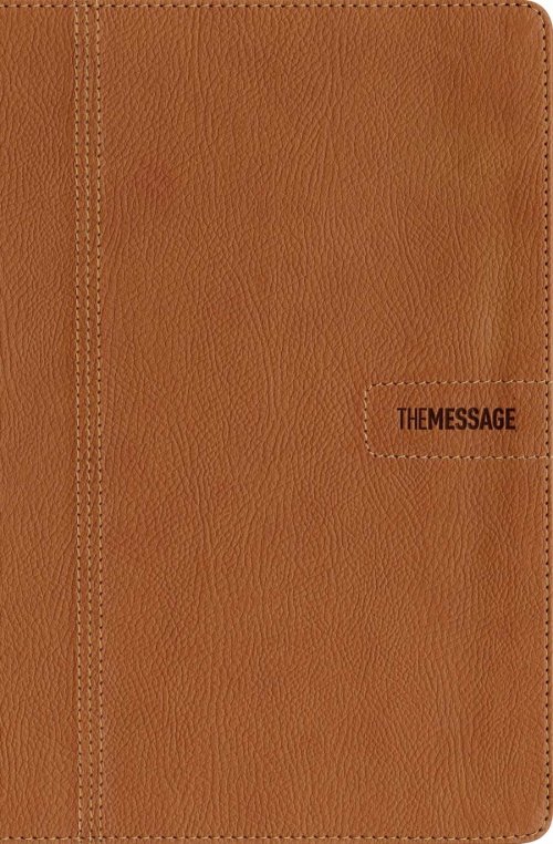 The Message Bible Slimline, Bible, Brown, Imitation Leather, Paraphrase, Ribbon Marker