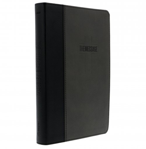 The Message Bible Deluxe Gift Bible, Grey, Imitation Leather, Presentation Page, Bible Overview, Timeline, Maps