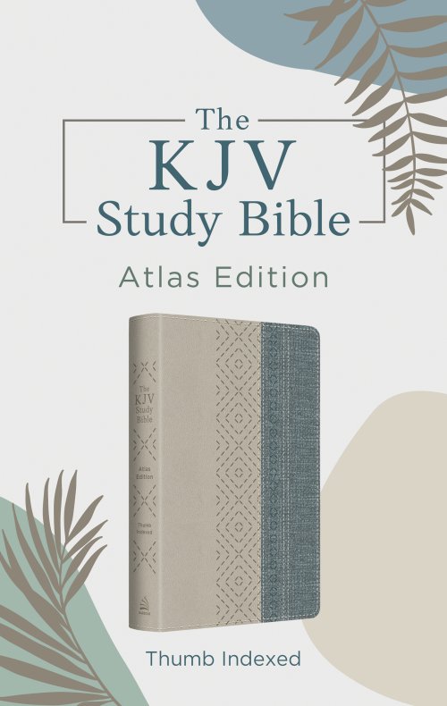 KJV Study Bible: Atlas Edition, Thumb Indexed [Taupe & Denim Crosshatch]