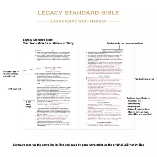 Legacy Standard Bible, Large Print Wide Margin, Paste-Down Black Faux Leather