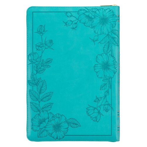 KJV Bible Thinline LP Faux Leather, Teal w/zipper