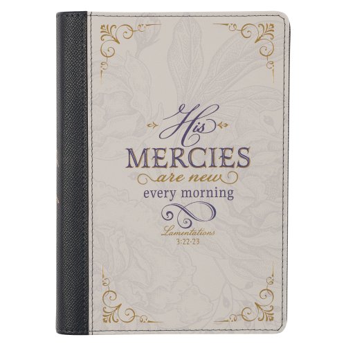 Journal Classic Zip Purple/White Floral Printed His Mercies Lam 3:22-23