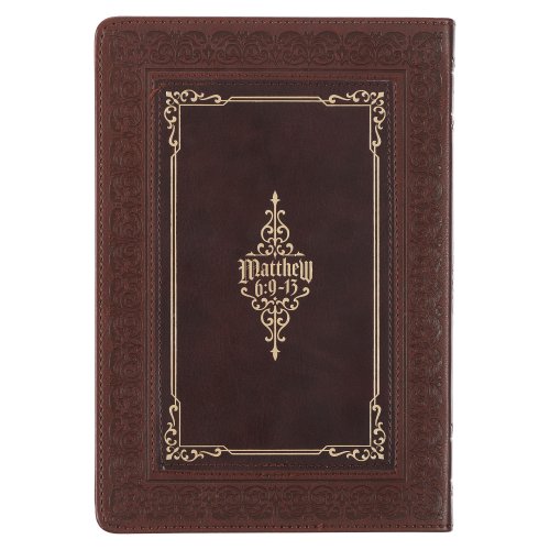 The Lord's Prayer Journal: Ribbon Marker, Debossed Brown Faux Leather Flexcover