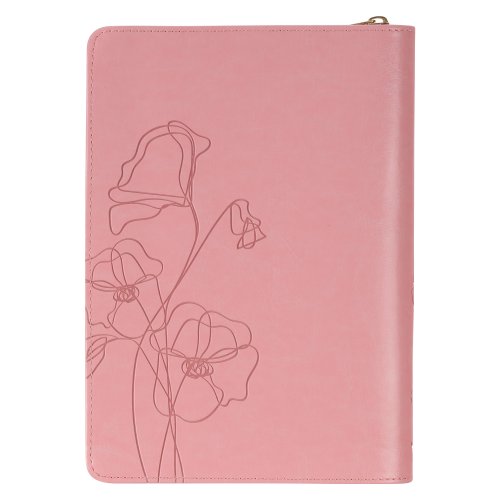 His Mercy Never Fails Journal: Ribbon Marker, Pink Faux Leather Flexcover, Zipper Closure