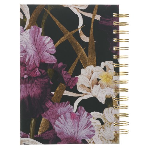 Journal Wirebound Plum Floral Strong & Courageous Josh. 1:9